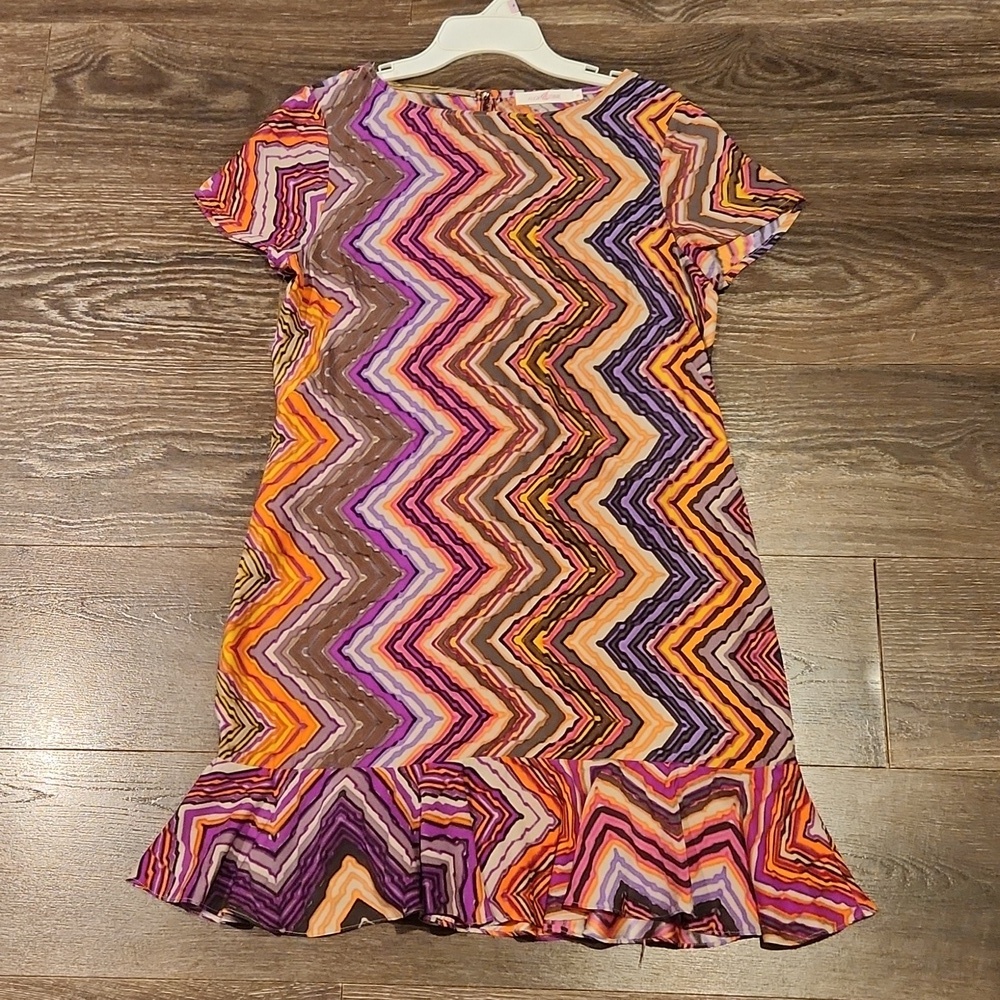 ❤️ ALICE & TRIXIE SILK CHEVRON DROP WAIST DRESS, MEDIUM